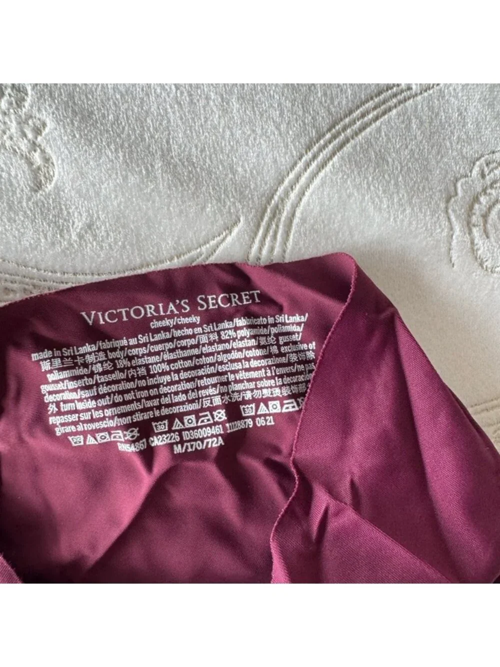 Victoria's Secret Cheeky Burgundy Panties Medium NWOT